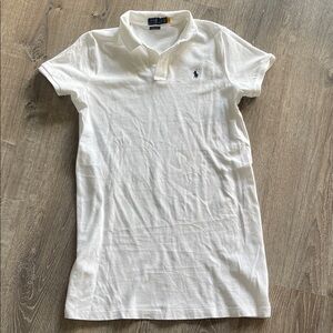 Polo by Ralph Lauren White Polo Shirt with Blue Logo. Never worn/pet friendly